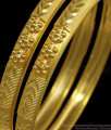 BR1826-2.8 Unique Flower Design Forming Gold Bangles Bridal Wear