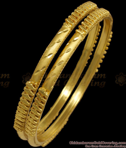 BR1152-2.6 Set Of Six Peacock Pattern Gold Forming Bangles For Marriage ...