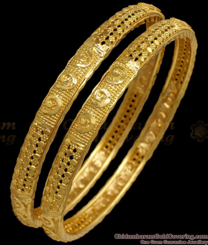 BR1156-2.4 Tremendous Gold Forming Enamel Model Bangles For Ladies