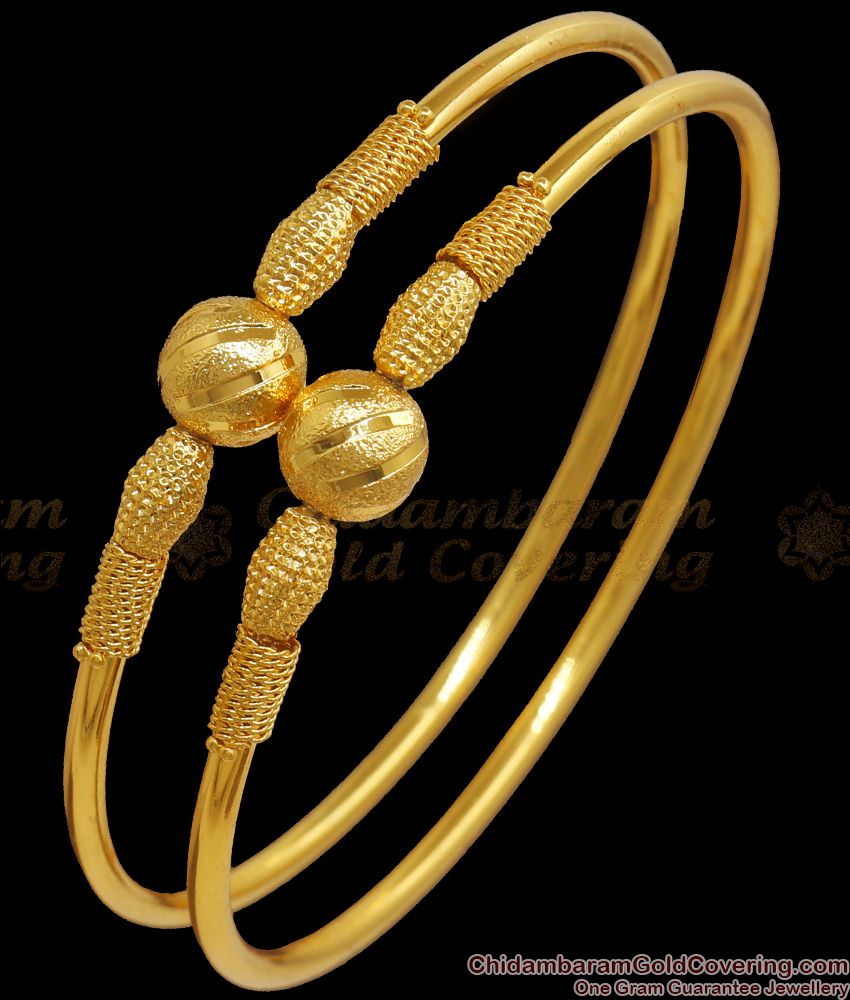 BR1995-2.10 Size Plain Gold Plated Bangle Net Pattern Shop Online