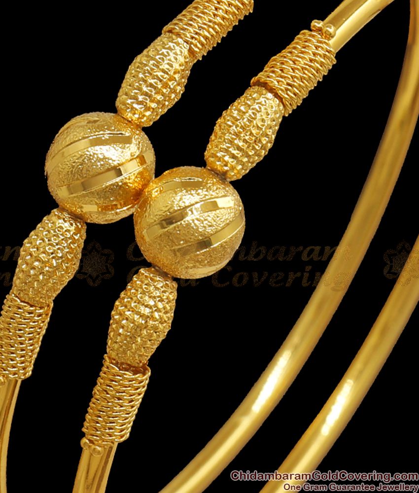 BR1995-2.10 Size Plain Gold Plated Bangle Net Pattern Shop Online