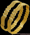 BR2081-2.6 Size Set Of 2 Zig Zag Gold Plated Bangle Party Wear Collections