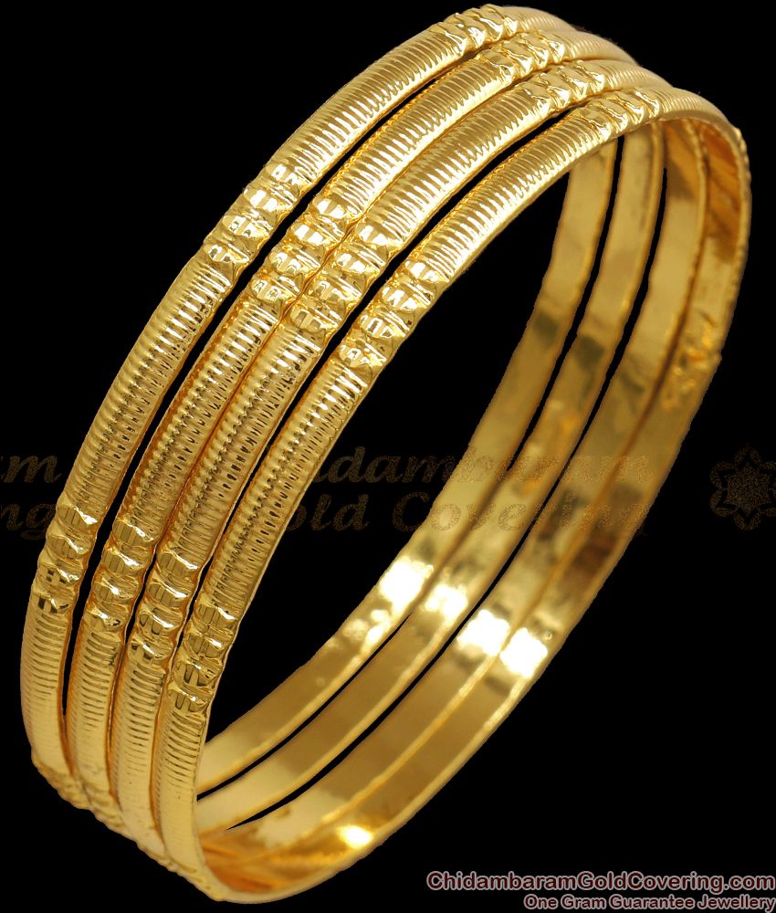 BR2089-2.6 Size Set Of Four Gold Polish Bangles Shop Online