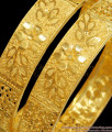 BR2322-2.4 Set Of Two Forming Gold Bangles Broad Designs For Marriage