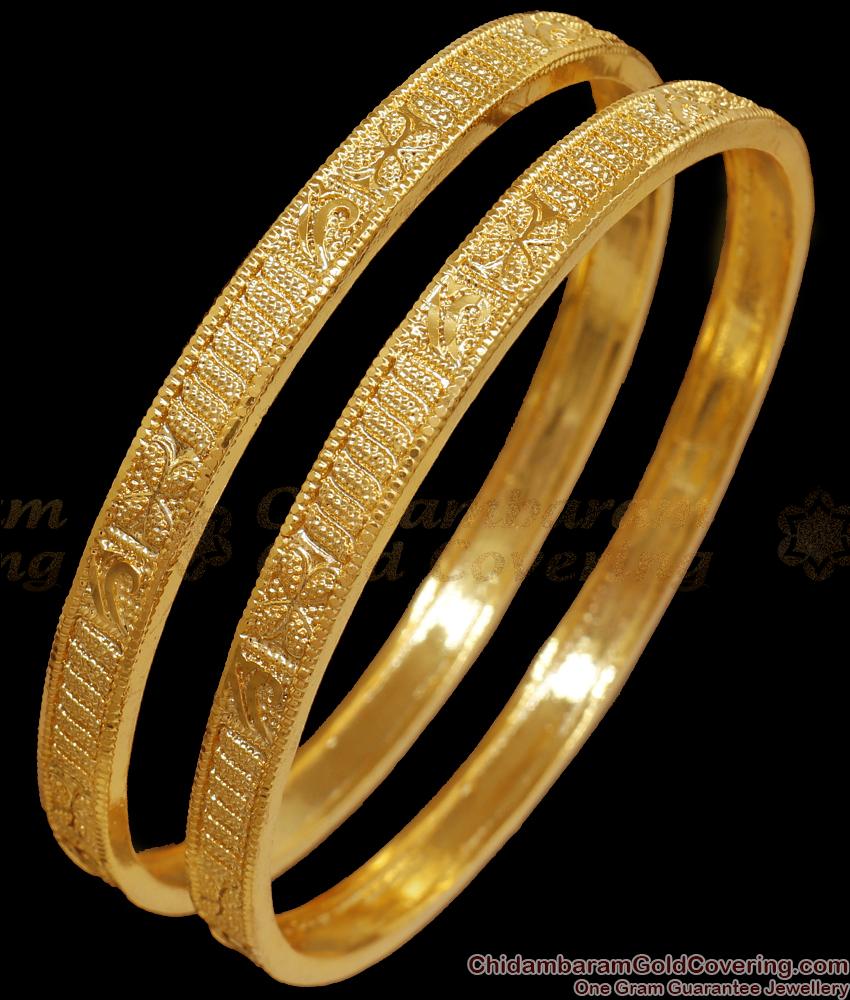 BR2346-2.4 Handcrafted One Gram Gold Bangle Daily Use Designs
