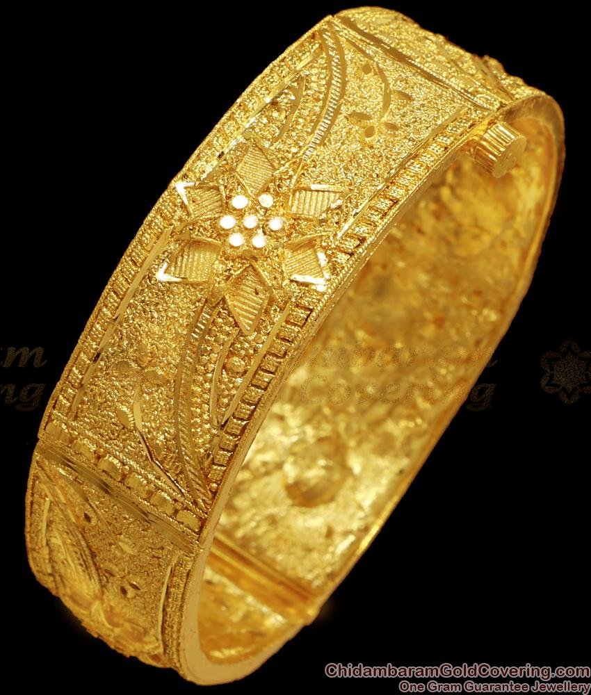 BR2353-2.8 Size True Gold Design Kada Bangle Single Piece Collections