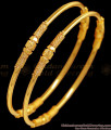 BR2357-2.8 Size Set Of 2 First Quality Gold Plated Bangle Thread Design