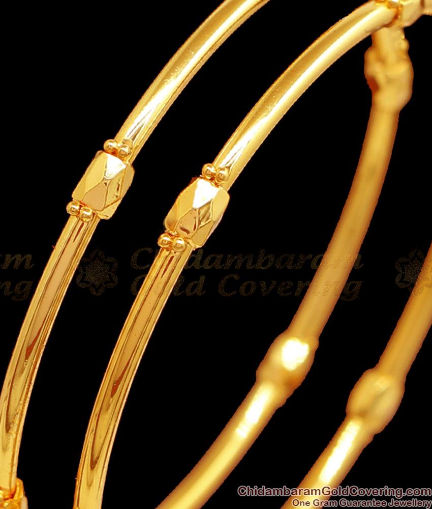 BR2360-2.6 Size Simple Gold Design Bangle Plain Beads Design