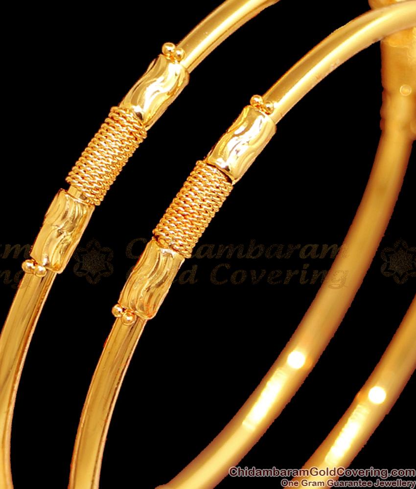 BR2370-2.8 Size South Indian Regular Use Set of Two Gold Bangles