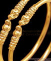 BR2372-2.8 Size Traditional Gold Elephant Bangle Design Kappu Pattern