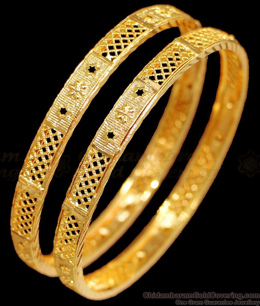 BR2376-2.8 Size One Gram Gold Bangle Light Weight Design For Women