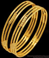 BR2377-2.4 Size Three Line One Gram Gold Bangle Without Stone