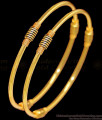 BR2378-2.10 Size Traditional Black Line Gold Plated Bangle With Price