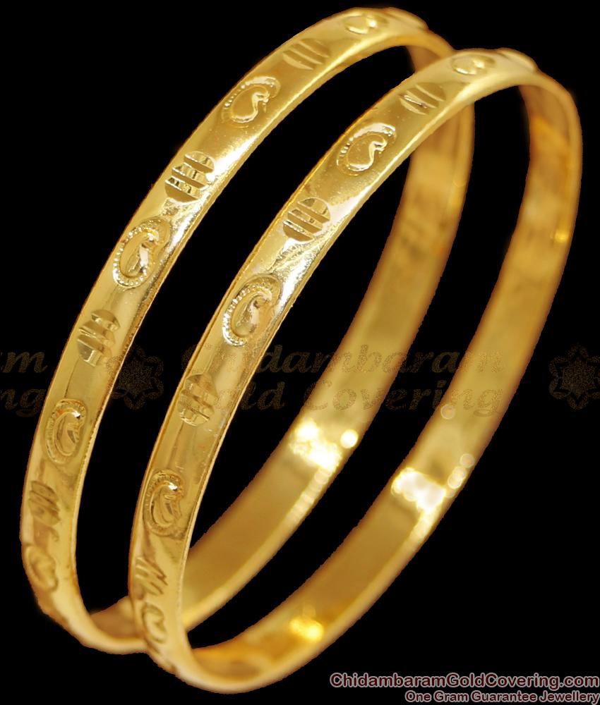 BR2409-2.2 Size Authentic Mango Design Impon Gold Bangle With Price