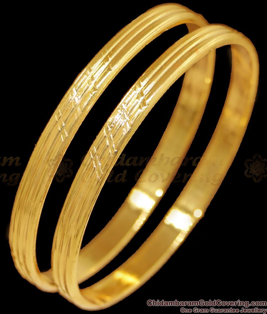 BR2415-2.4 Size Buy Real Impon Design Gold Plated Bangle Online