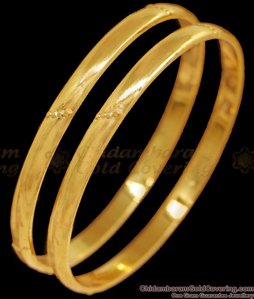 BR2416-2.6 Size Plain Full Gold Impon Bangle For Women At Affordable Price