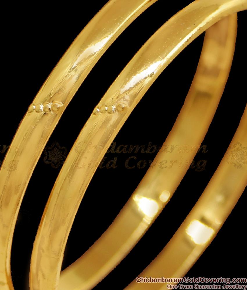 BR2416-2.8 Size Plain Full Gold Impon Bangle For Women At Affordable Price