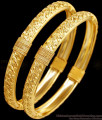 BR2420-2.4 Size Pure Gold Tone Thread Bangle Bridal Collection For Women