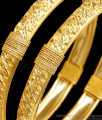 BR2420-2.4 Size Pure Gold Tone Thread Bangle Bridal Collection For Women