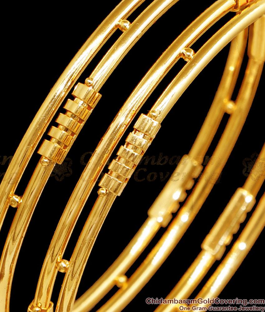 BR2458-2.8 Size Simple Design Gold Plated Bangles Without Stone For Daily Use 