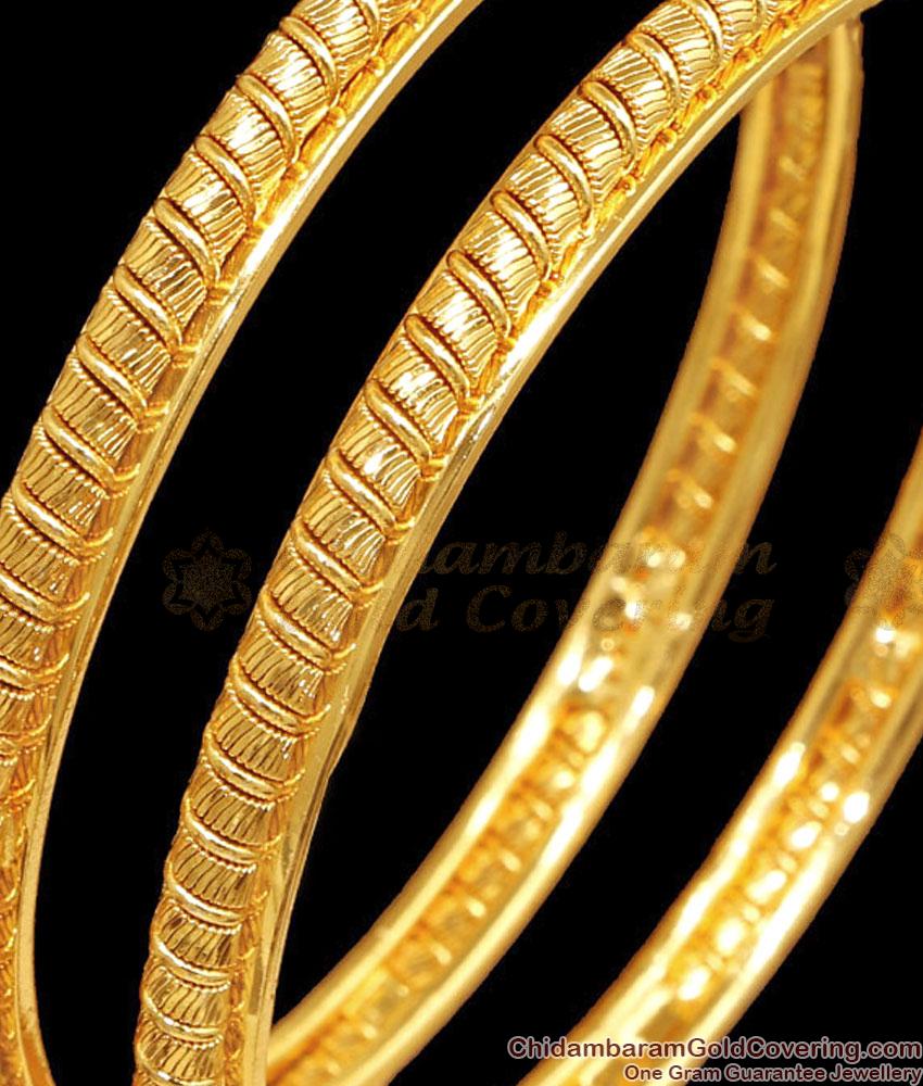 BR2464-2.4 Size Traditional Light Weight Gold Bangle At Affordable Price