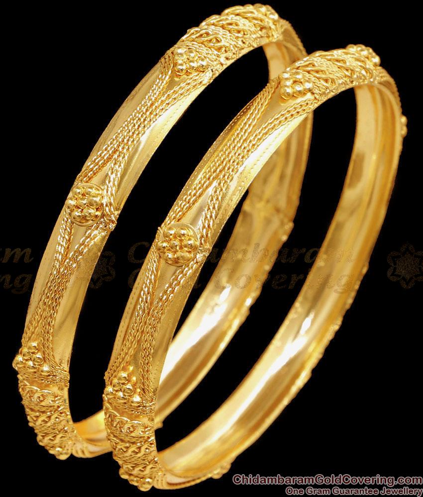 BR2466-2.6 Size Latest Gold Design Guarantee Bangles 2 Gram Jewellery