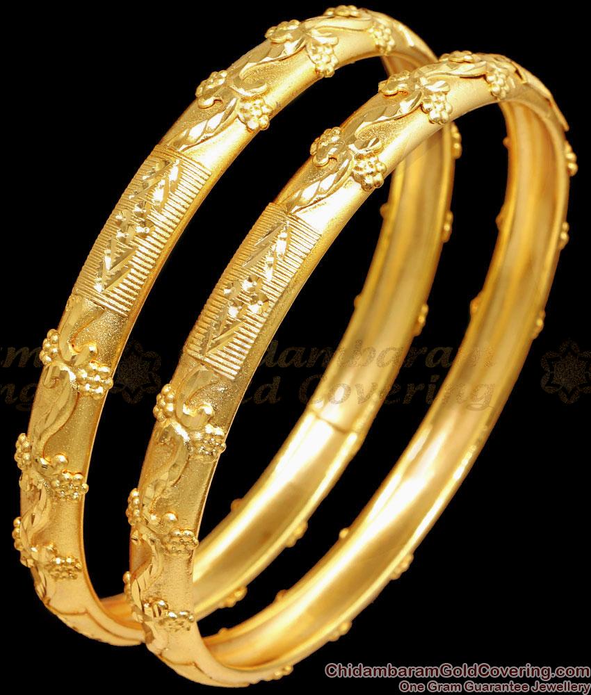 BR2467-2.8 Size Wedding Design Two Gram Gold Bangles Online