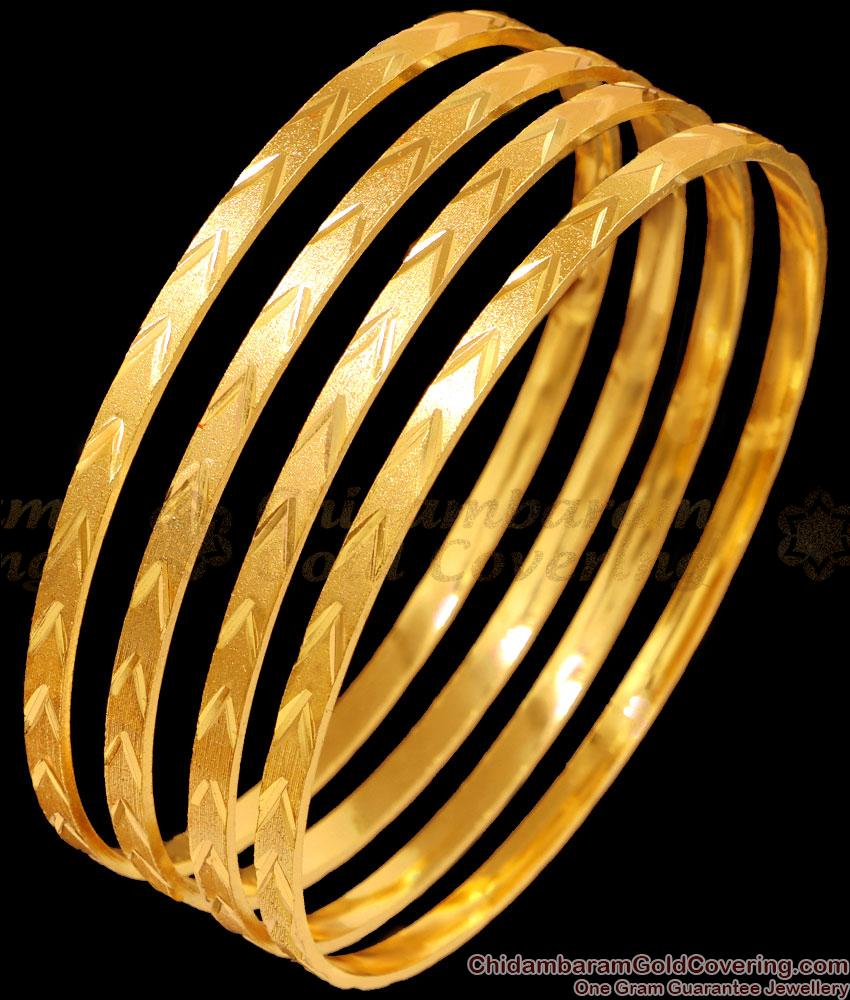 BR2482-2.6 Size One Gram Gold Daily Wear 4 Pc Bangle Designs