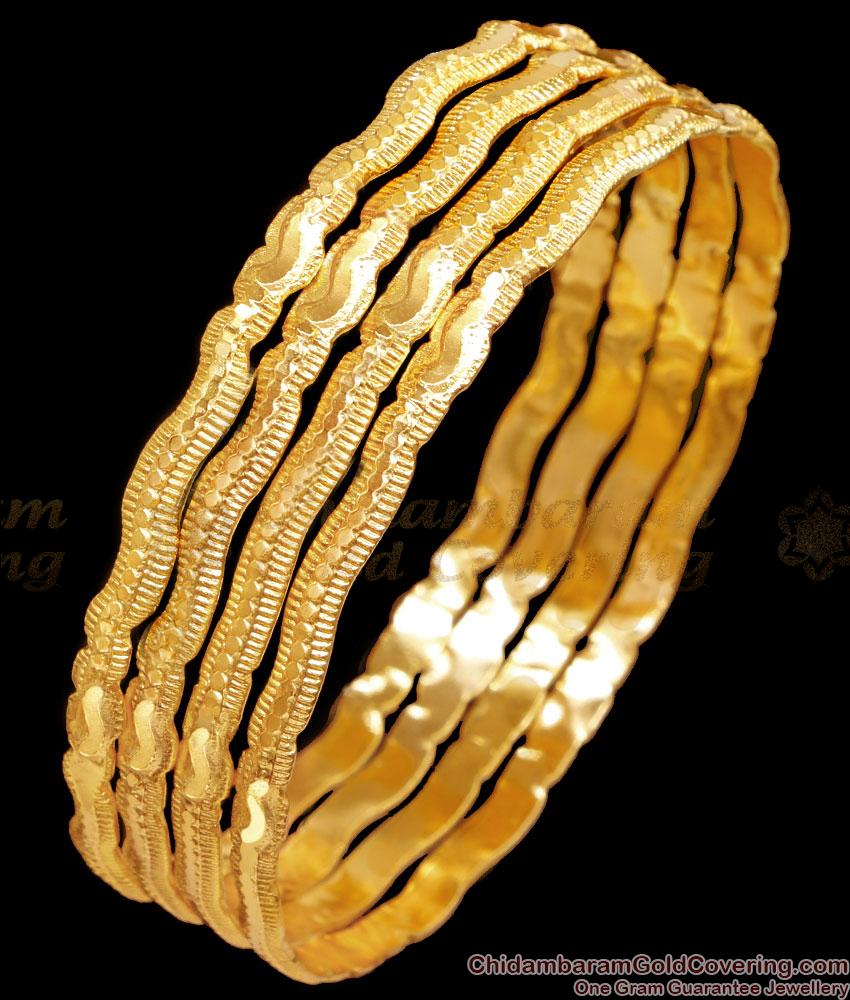 BR2484-2.6 Size Latest Four Set Designer Gold Imitation Bangle For Women