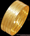 BR2487-2.4 Size 4 Pc Plain Gold Plated Bangle Designs For Casual Wear