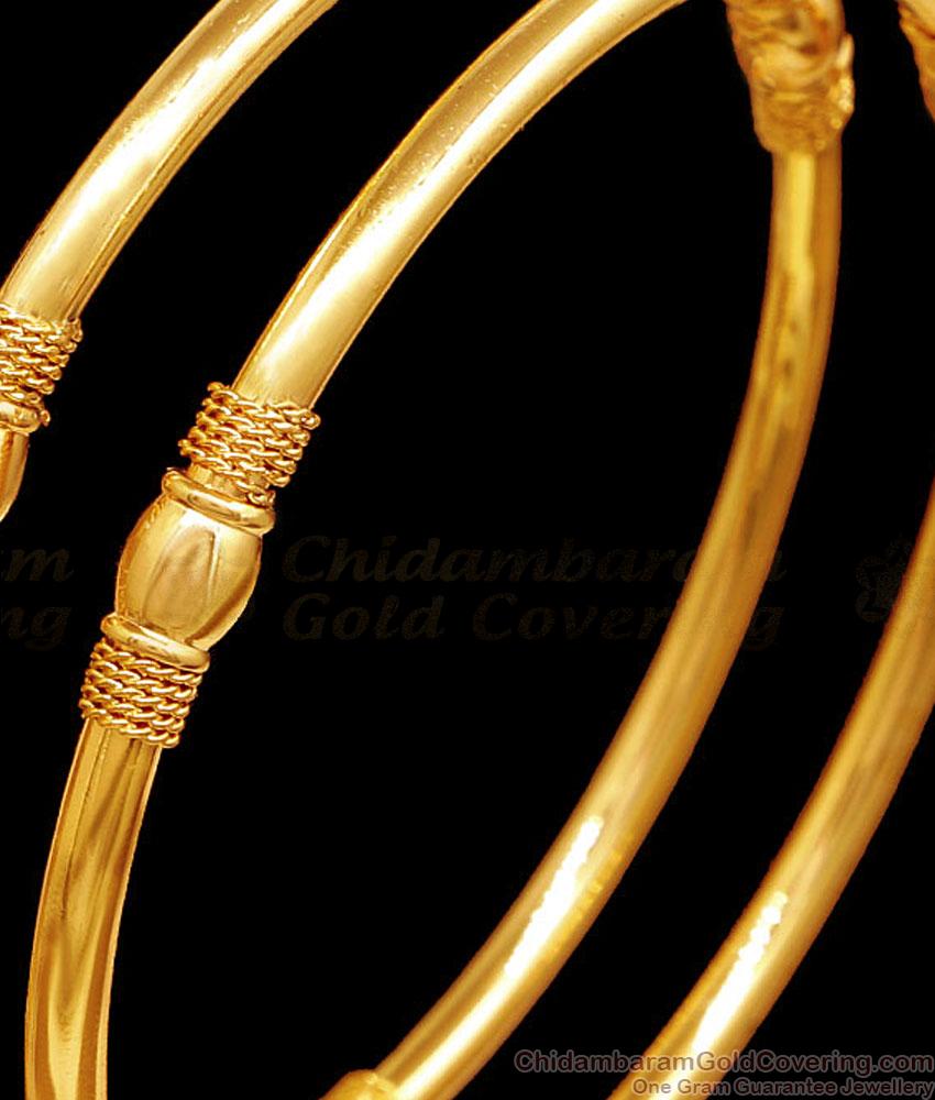 BR2494-2.10 Size Buy Traditional Plain Gold Bangles For Women