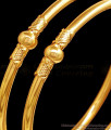 BR2495-2.6 Size Pure Gold Tone Bangle Ball Design Without Stone