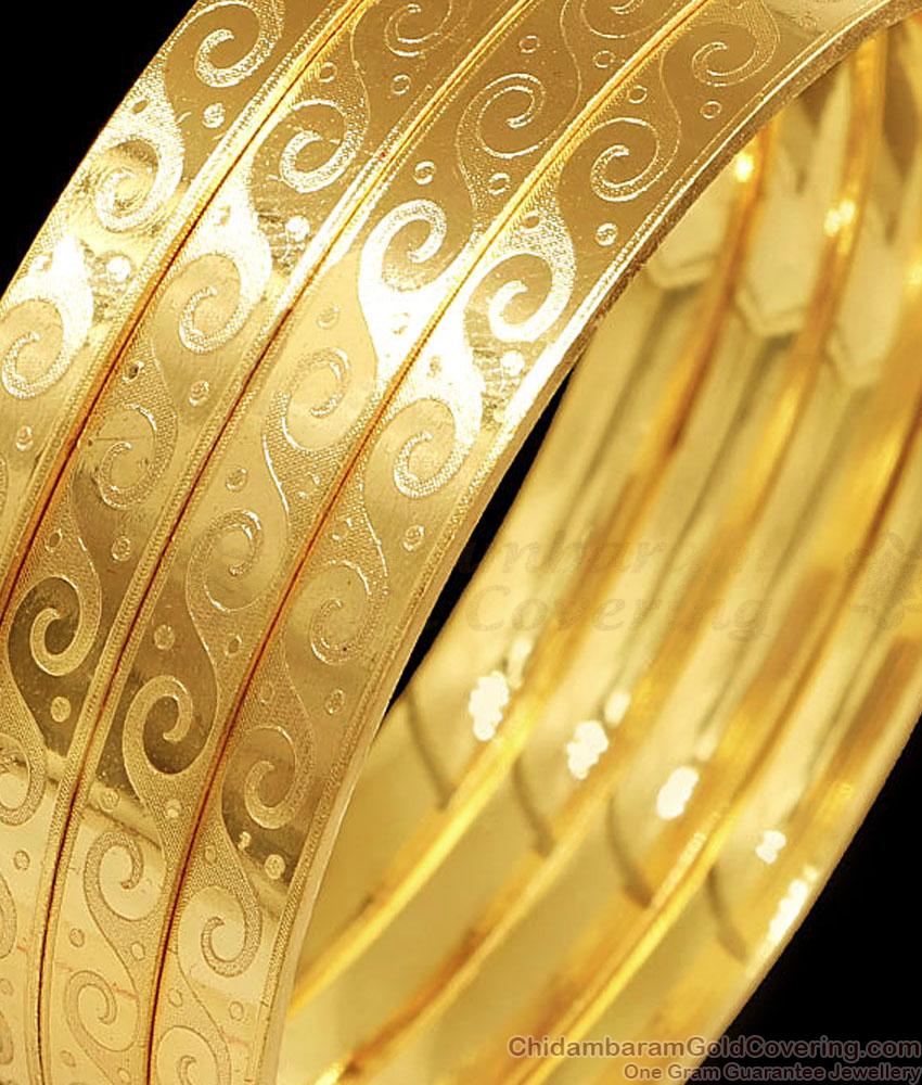 BR2498-2.8 Size Shiny Set Of 4 Gold Imitation Bangle Designs With Price