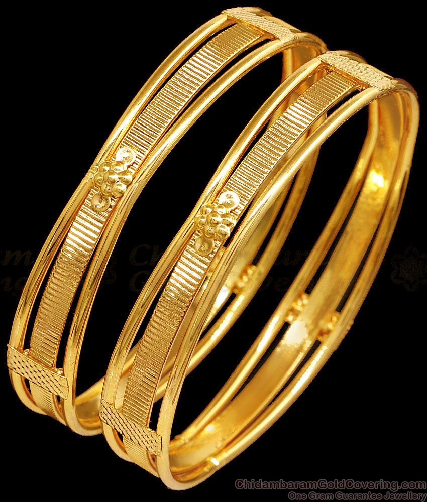 BR2502-2.10 Size Vintage Look Real Gold Design Bangle For Marriage