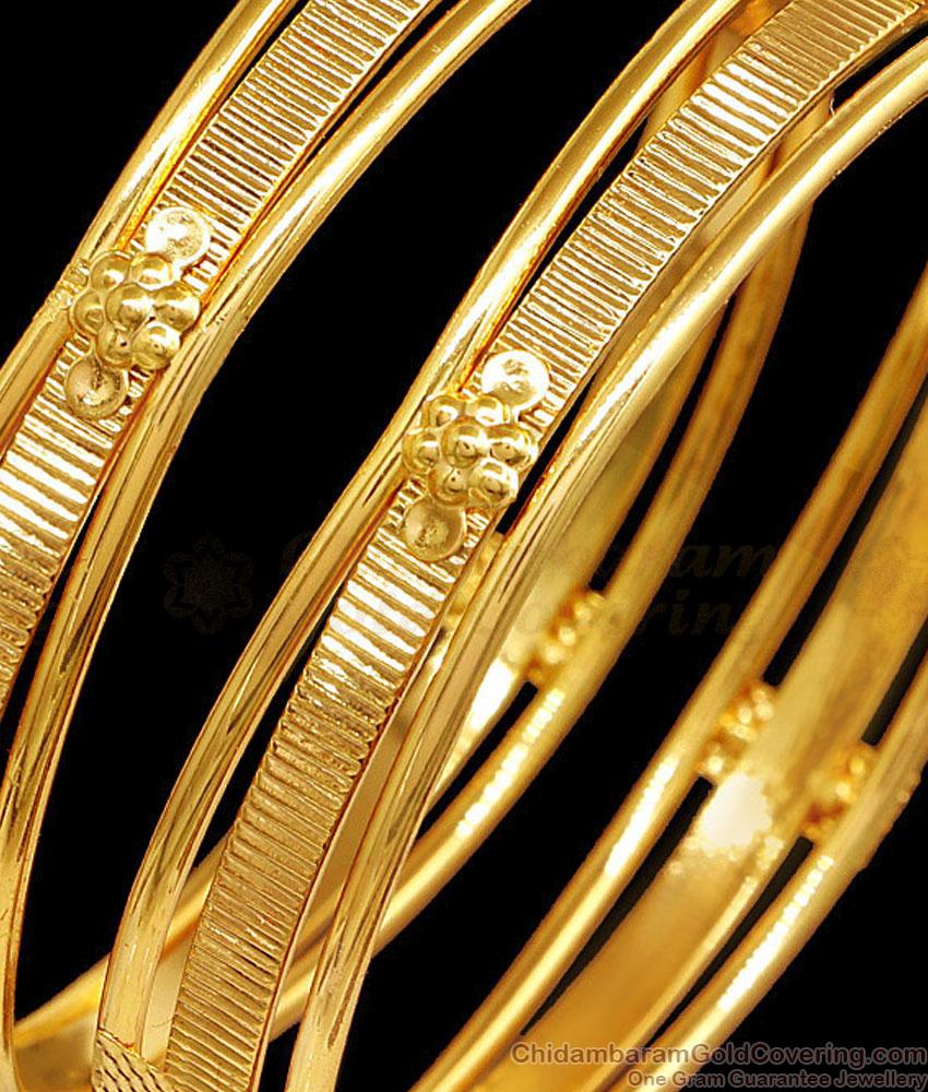 BR2502-2.6 Size Vintage Look Real Gold Design Bangle For Marriage