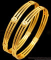 BR2503-2.4 Size Classic Plain Kambi Valayal Gold Finish Bangle Design