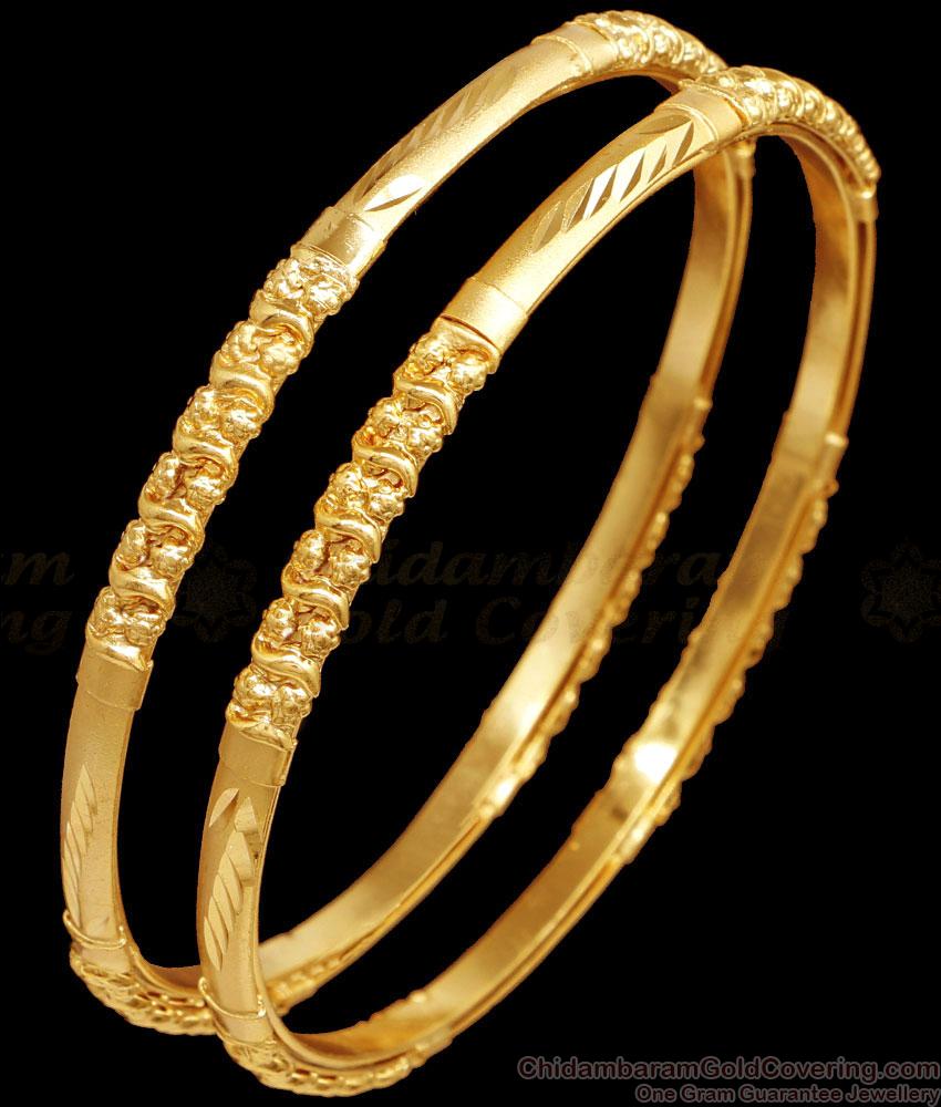 BR2507-2.4 Size Real Gold Design Wedding Bangle Collections