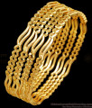 BR2513-2.4 Size Set Of Four 18K Gold Zig Zag Bangle Design For Women