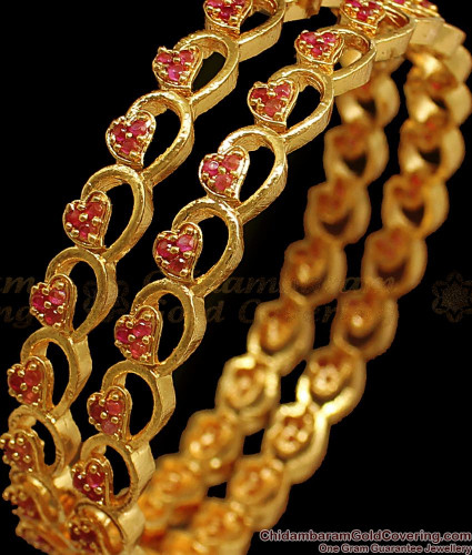 Ruby bangles deals gold designs