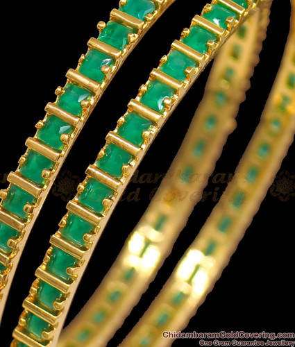 Emerald deals stone bangles