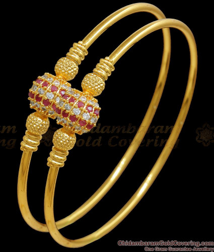 Buy Set of 2 Handcrafted Faux Ruby Ad Classic Bangle Kada for Wedding Online  at Silvermerc – Silvermerc Designs
