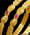 BR2323-2.6 New 2 Gram Gold Bangle Ruby Stone Forming Designs
