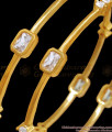 BR2332-2.8 Elegant 1 Gram Gold Bangles With White Stone
