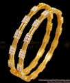 BR2384-2.8 Size Latest White Stone Bangles Gold Bangle Design For Women