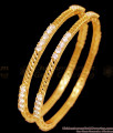 BR2386-2.4 Size Ad White Stone Thin Gold Plated Bangles Reception Wear