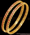 BR2391-2.8 Size Women Daily Wear Impon Thin Bangle Ruby Stone Design