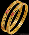 BR2437-2.8 Size Buy Elegant Ruby Stone Gold Bangle Designs