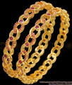 BR2456-2.8 Size New Arrival Ruby Stone Gold Bangles Shop Online