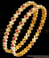 BR2524-2.6 Size Elegant Pure Gold Tone Bangle Pearl Jewelry