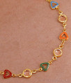 Teen Collections Gold Plated Fancy Bracelet Multi Color Enamel Heart BRAC1006